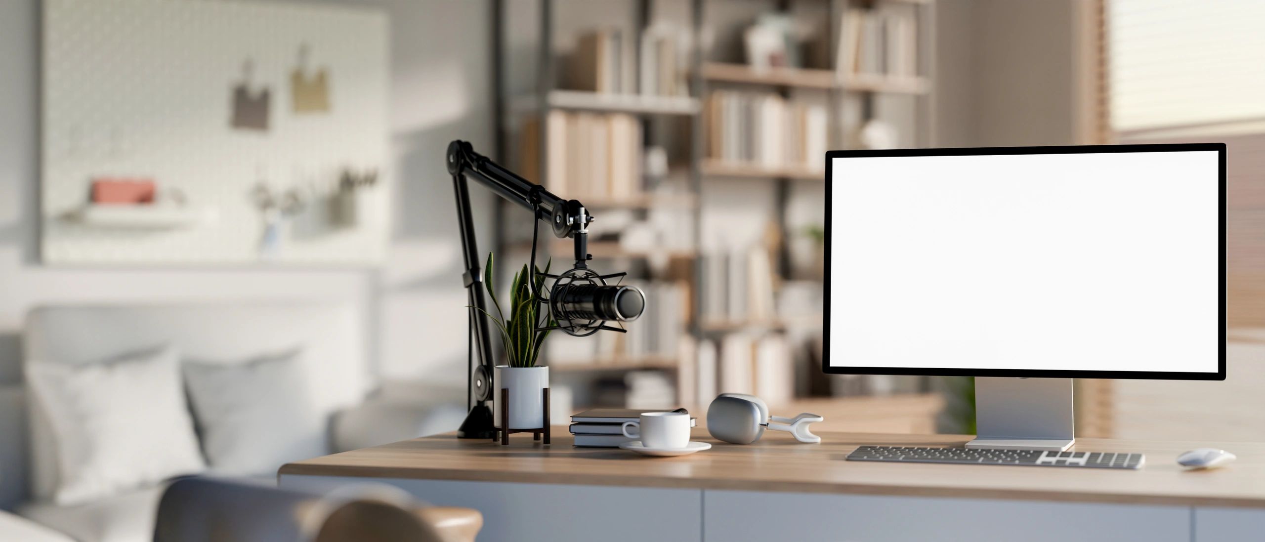 modern podcast setup